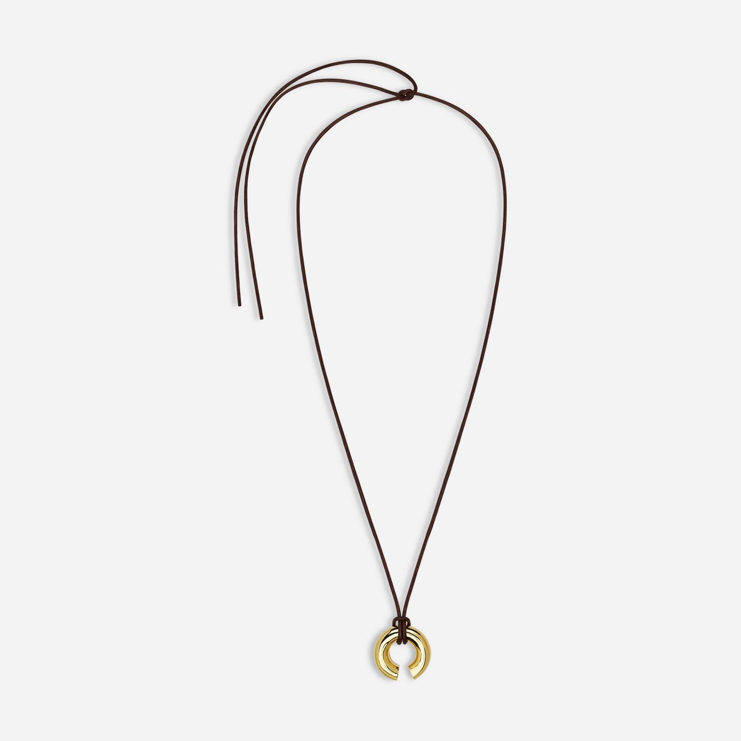 Lederband mit rundem Anhänger | Gold