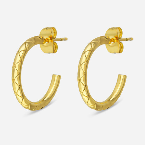 Ohrringe mit Kachelmuster | Gold