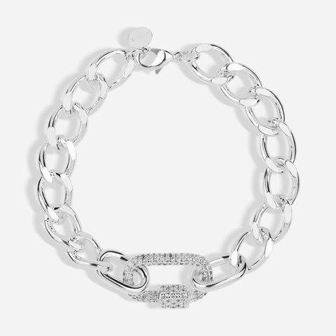 Chain Armband mit Steinen  | Silber
