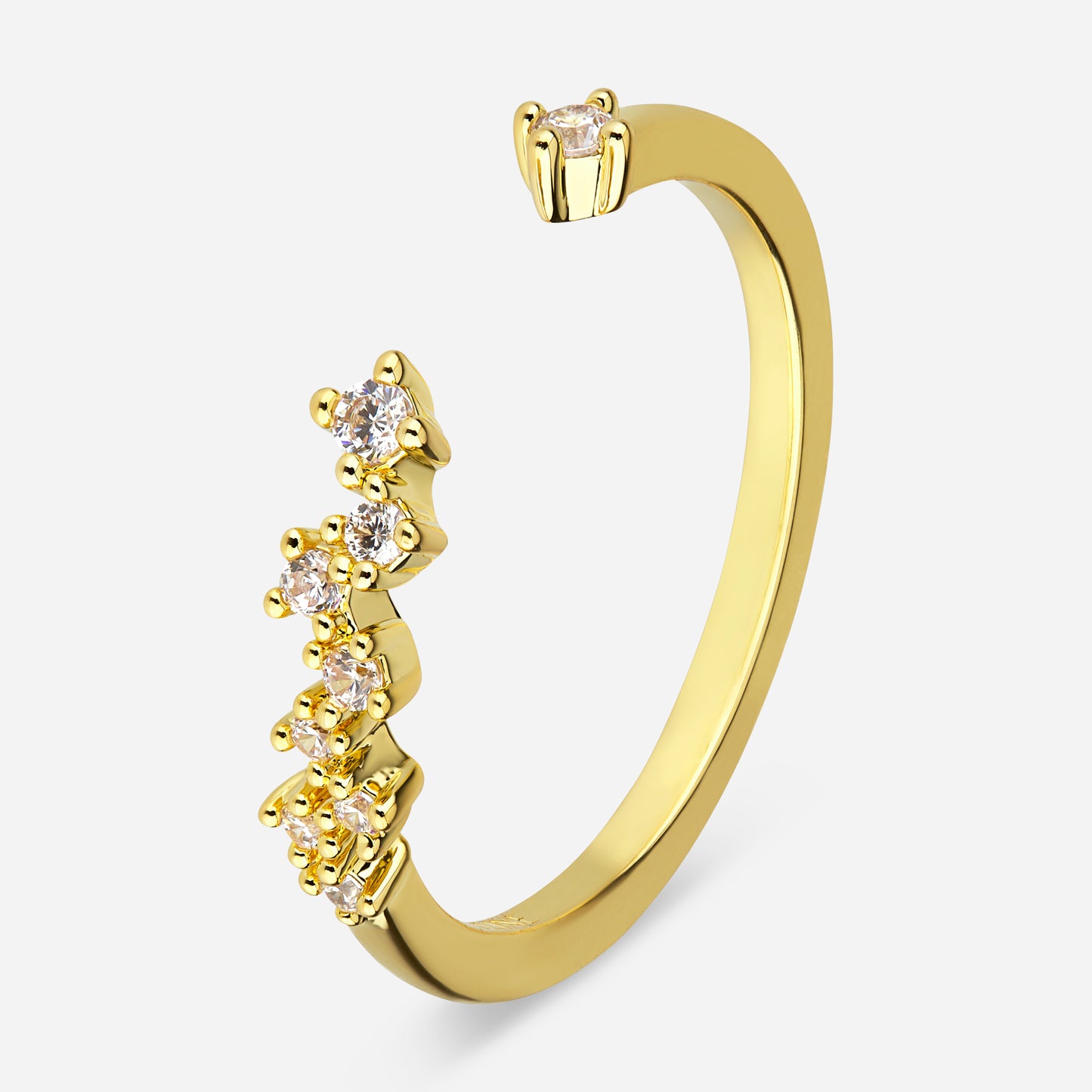 Narrow ring with stones | Gold